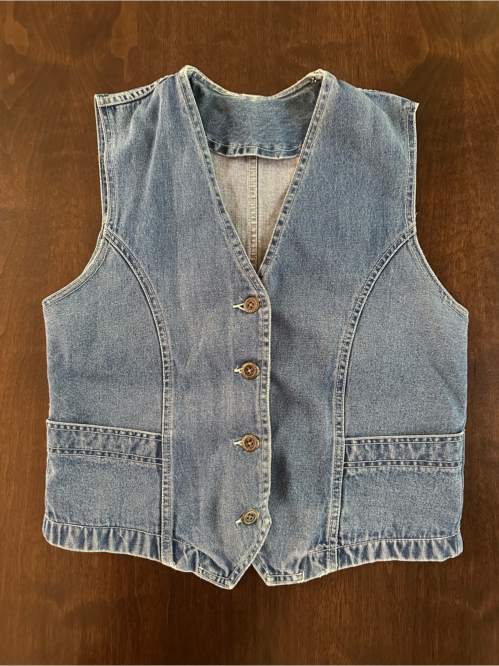 Vintage Women’s Classic Blue Denim Vest Made in Italy M Bassano Del Grappa EUC